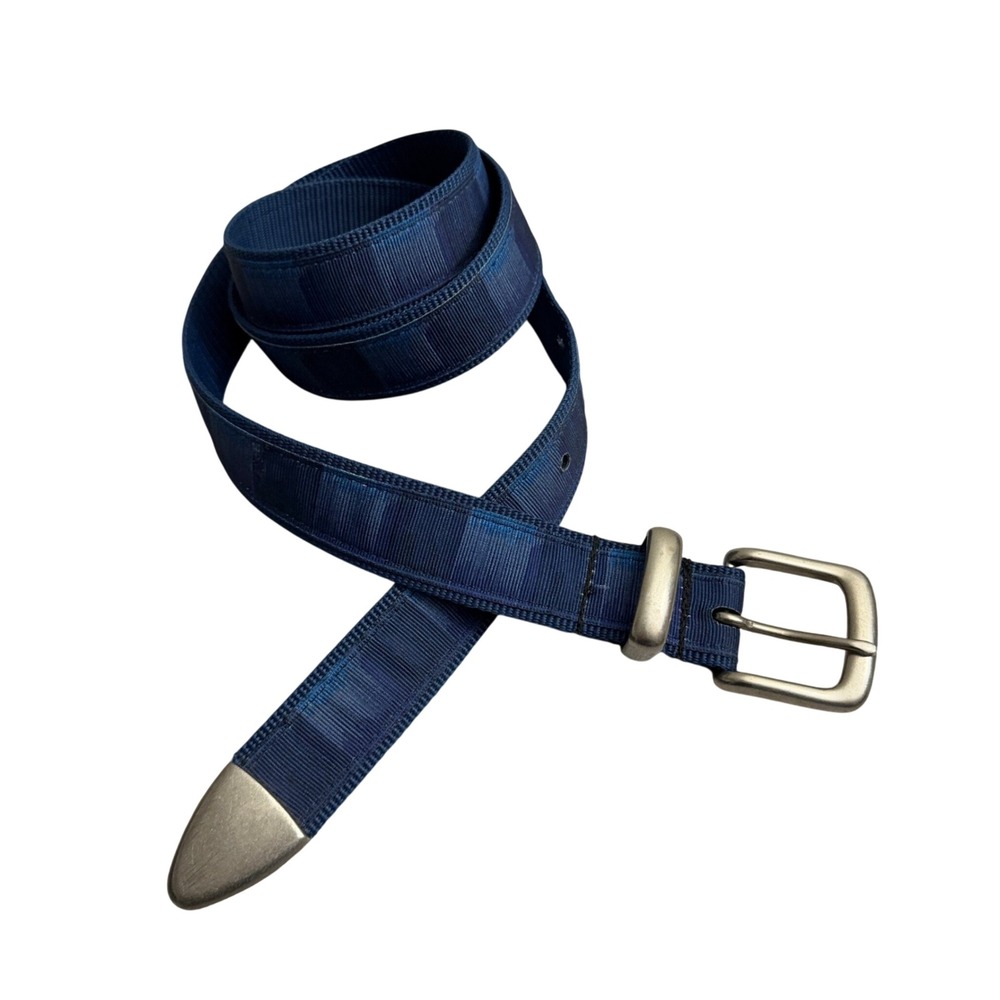 Croakies Belt Mens 38 Blue Ombre Print Synthetic Webbing Silver Tone Buckle